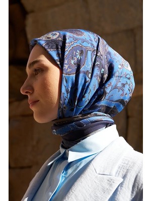 Lacivert Ed Scarf Glaze Mistral Desen Eşarp