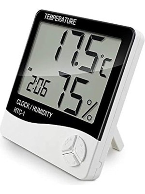 Misda Store J52YT1927 Masaüstü Dijital Termometre Nem Ölçer Saat