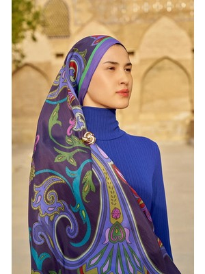 Mor Ed Scarf Bramble Floş Viskon Şal