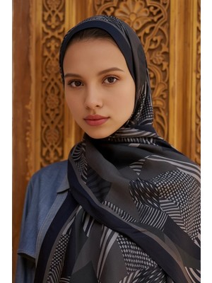 Siyah Ed Scarf Hazel Floş Viskon Şal