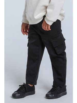 Escabel Krago Cepli Düğmeli Pamuklu Erkek Çocuk Pantolon 1-4 Yaş 24027