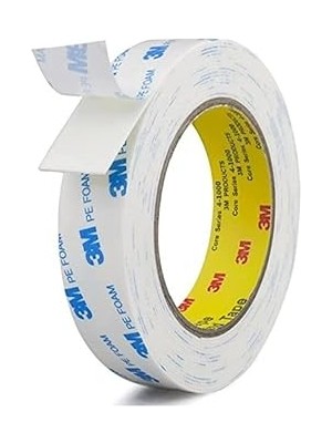 Misda Store 5 Metre 3m Yapışkanlı Çift Taraflı Köpük Bant Beyaz - 15 mm Genişlik