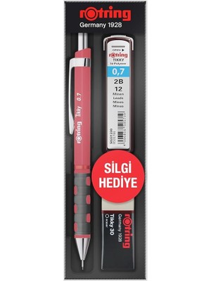 Misda Store Tıkky Min Silgi 3'lü Okul Seti- 0.7 Gül Kurusu
