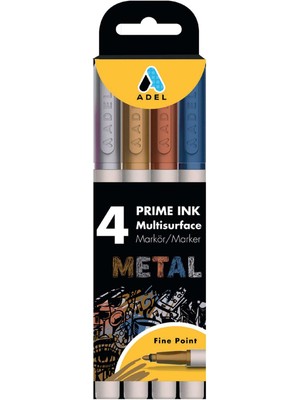 Misda Store Prime Ink Multisurface 4'lü Metalik Markör