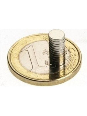Misda Store 100 Adet Çap 6mm x Kalınlık 1mm Yuvarlak Süper Güçlü Neodyum Mıknatıs