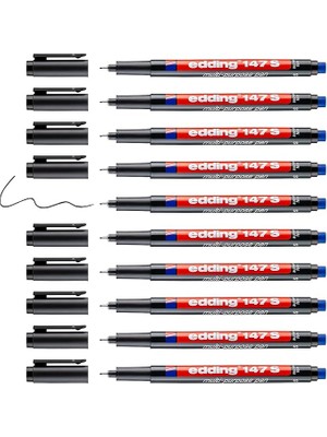 Misda Store 147 S Silgili Permanent Kalem - Asetat Kalemi - Siyah - 10 Kalem - 0,3 mm Yuvarlak Uç