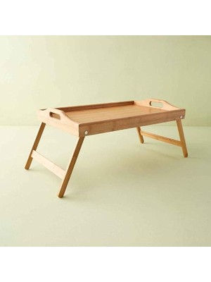 Misda Store Home Katlanır Ayaklı Bambu Yatak Tepsisi – Ahşap Laptop Standı, Kitap Okuma ve Çalışma Rahlesi, Kahvaltı ve Servis Sunum Tepsisi, Katlanabilir Piknik Tepsisi