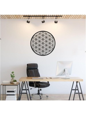 Misda Store Eğitim Araçları Ahşap Yaşam Çiçeği Kutsal Geometri Dekoratif Tablo