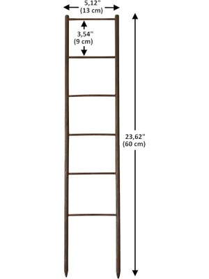 Misda Store Cosy Saksı ve Bahçe Bitkileri Ahşap Destek Merdiveni (12,5 x 60 Cm)