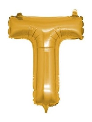 Misda Store Marifetlerim - T Harfi Altın Folyo Balon 16 Inch 40 cm