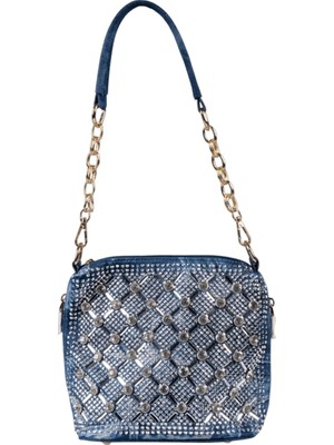 Guja C1092 Kadın Taşlı Jean Kol ve Omuz Çantası Kot Mavi