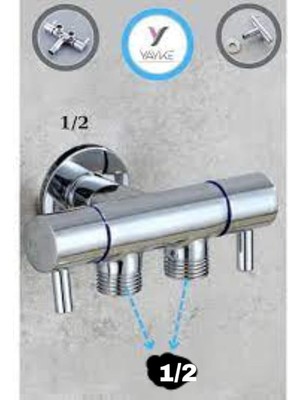 Misda Store Çıkışlı Musluk 1/2-1/2 Çıkışlı Aç Kapa (Duş Spirali Hortumu Uyumlu)