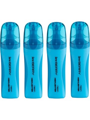 Leaf Shop Berry Fosforlu Kalem Mavı 4lu Set