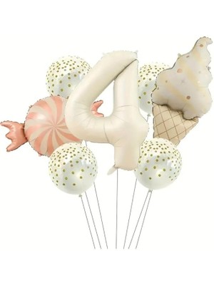 Leaf Shop Dondurma Şeker 4 Yaş Folyo Balon Set
