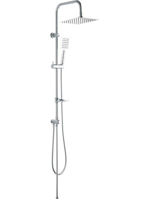 Leaf Shop Kolonlu Tepe Duş Seti Robot Duş Yağmurlama Slim Çelik Başlıklar KDS101