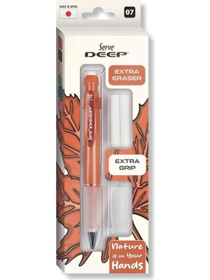 Leaf Shop Deep Versatil Kalem 07MM- Toprak Tonları - Yedekli Set (Grip ve Silgi) Kiremit