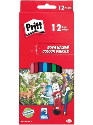 Leaf Shop 12'li Uzun Kuru Boya Kalemi, 12 Renk