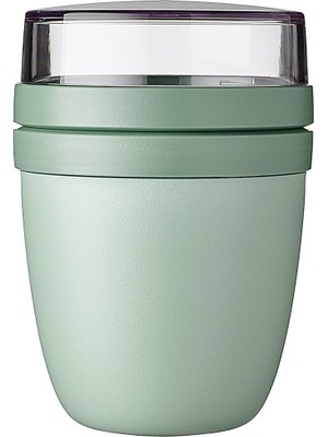 Leaf Shop - Ellipse Yemek Kabı, Pratik Müsli Bardağı, Yoğurt Bardağı, To Go Bardağı, Derin Dondurucu, Mikrodalga Fırın ve Bulaşık Makinesi Için Uygundur - 500 ml - Nordic Sage