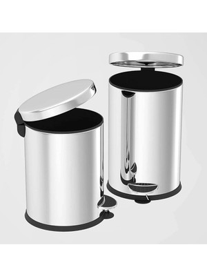 Leaf Shop Kovası 3 Litre Paslanmaz Çelikli Pedallı Çöp Kutusu Tuvalet Banyo Balkon Mutfak