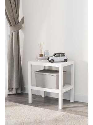 Leaf Shop Life 2 Katlı Plastik Beyaz Banyo Mutfak Rafı MIT1054