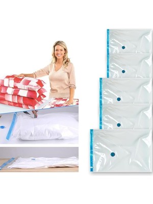 Misda Store Vakumlu Hurç Poşet Setleri, Her Kullanıma Uygun 3 Parça (2 Adet) 80X100 Cm, (1 Adet) 100X130 cm