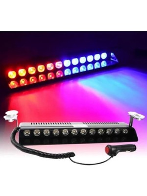 Misda Store Ledli Cam Içi Çakar Vantuzlu Çakar Lamba Kırmızı-Beyaz-Mavi