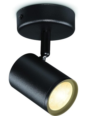 Misda Store Imageo 1'li Spot Ayarlanabilir Beyaz, Tavan Lambası, Kısılabilir, Sıcak Ila Soğuk Beyaz, Wi-Fi Üzerinden Uygulama/ses ile Akıllı Kontrol, Siyah