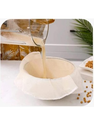 Misda Store Çember Süzme Bezi, Yıkanabilir Keten Bez Natural Organik (2 Ebat) 40X40-60X60