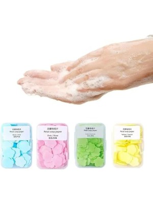 Misda Store Kutu Parfümlü Eriyen Mini Kağıt Sabun Öğrenci Çocuk Okul Dezenfektan El Sabunu