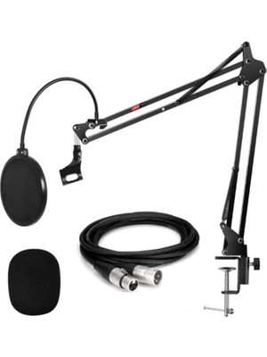 Misda Store NB39PSX Set Stüdyo Masa Mikrofon Standı Pop Filtre Xlr Kablo