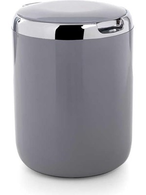 Misda Store Pasifik Plastik Kapaklı Çöp Kovası 3 Lt, Gri