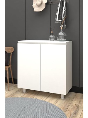 Misda Store Kulpsuz Ayakkabılık ve Çok Amaçlı Dolap (Beyaz)