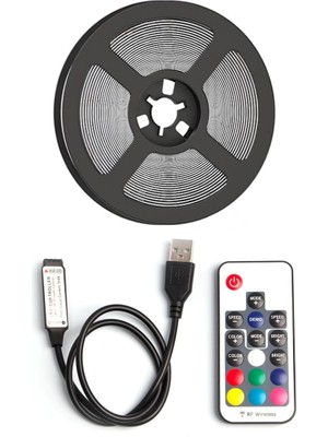 Misda Store Arkası Animasyonlu Rgb Şerit LED Seti Kumandalı 3 Metre - Cata - 5V USB Girişli