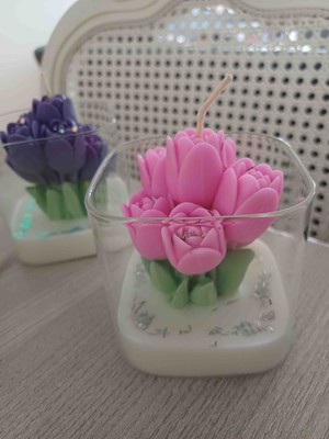 Opulent Accessories Bardak Lale Mum, %100 Soyawax,hediyelik Mum, Doğum Gunu Anneler Gunu, Sevgililer Günü, Anneler Gunu ,8 Mart,kurumsal Hediyelik