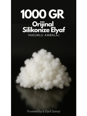 İz Home 1 kg Orijinal Silikonize Elyaf | Yastık, Kırlent, Oyuncak, Bulut Tavan | Ekstra Yumuşak Esnek Form