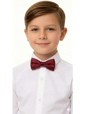 Sibel Günay Butik Çocuk Bordo Lastikli Papyon | 4–12 Yaş Ayarlanabilir | Özel Gün ve Bayram Aksesuarı