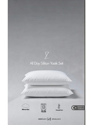 İz Home 2 Adet | All Day Silikon Yastık Seti | 750GR | Yumuşak Form | Vakum Press / Rollpack