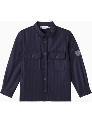 Bonpoint Gustave %100 Yün Çizgili Lüks Tasarım Çocuk Gömlek