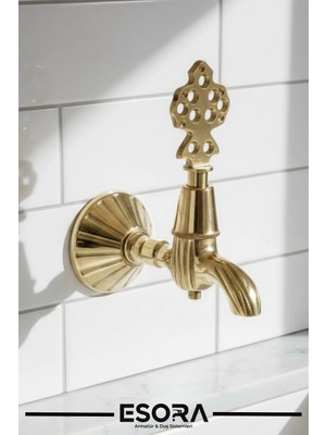 Esora Lüx Eskitme Osmanlı Musluk Batarya Çeşme Tek Su Çıkışlı