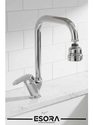 Esora 3 Fonksiyonlu Köşe Borulu Mutfak Eviye Bataryası