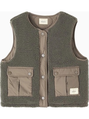 Bonpoint Junior Çift Taraflı Lüks Tasarım Teddy Fleece Çocuk Yelek