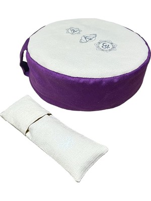Misda Store Ham Bez Karabuğday Dolgulu Zafu Meditasyon Minderi & Ham Bez Lavantalı Karabuğday Göz Yastığı