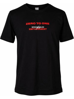 Trender 26YDT1000024 Siyah Erkek T-Shirt Zero To One O Yaka