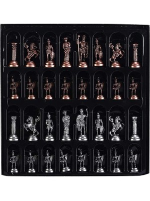 Misda Store Orta Boy Metal Roma Satranç Taşı Antik