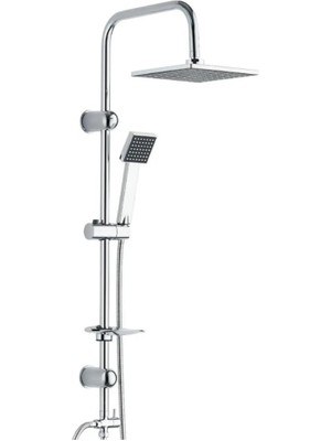 Leaf Shop Yağmurlama Duş Seti, Robot Tepe Duş Başlığı, Beyaz (Krom Tahran)