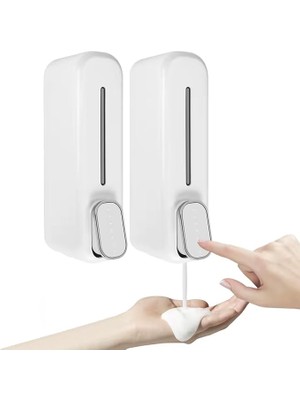 Leaf Shop 2 Adet Beyaz Duvara Monte Sıvı Sabunluk – 300 Ml, Şık & Dayanıklı Dispenser, Banyo ve Mutfak Için