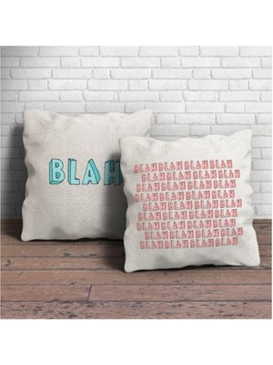 Leaf Shop Ev Hediyesi Espirili Çift Yastık - Baskılı Yazılı Dekoratif Kırlent