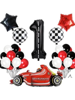 Misda Store Gitti 1 Yaş Yarış Arabası Temalı Doğum Günü Parti Kutlama Balon Seti