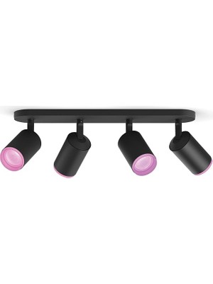 Leaf Shop Hue Fugato Plate/spiral Lamba ve Akıllı LED Ampuller, Siyah, 4X5.7W 230V