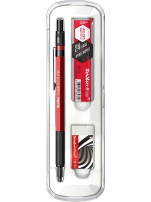 Leaf Shop Office Graphx 3'lü Set Versatil Kalem 0.5 mm Kırmızı, Silgi, Min.